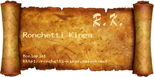 Ronchetti Kinga névjegykártya
